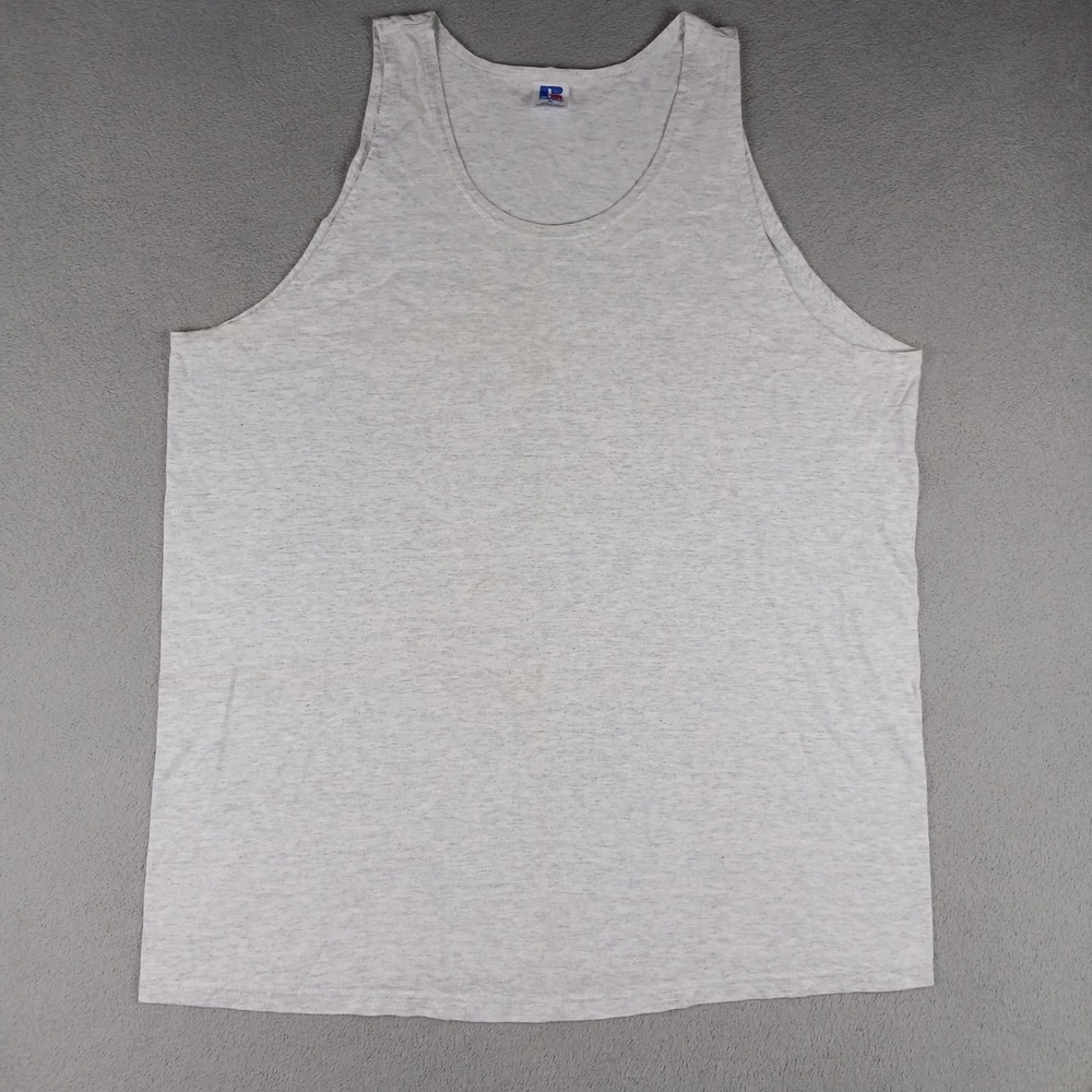 Vintage Russell Athletic Tank Top Mens XL Heather Gray Made in USA 90s